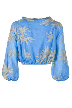 Blue ramie crop top PHO FIRENZE | 4323162LOTOTOPAZIO